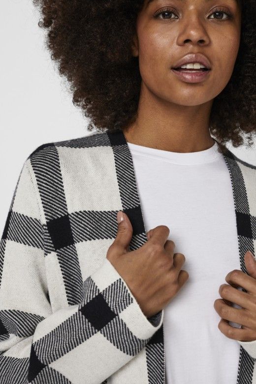 CASACO MALHA SABA XADREZ VERO MODA CASACO MALHA SABA XADREZ VERO MODA