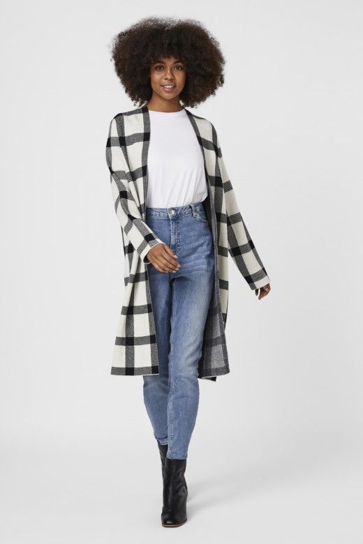 CASACO MALHA SABA XADREZ VERO MODA CASACO MALHA SABA XADREZ VERO MODA