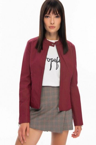 BLUSAO MULHER SAGA  FAUX LEATHER PMU-M ONLY