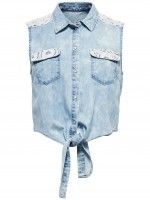 Blusa Jeans ONLY Pop Lace Croped Blusa Jeans ONLY Pop Lace Croped
