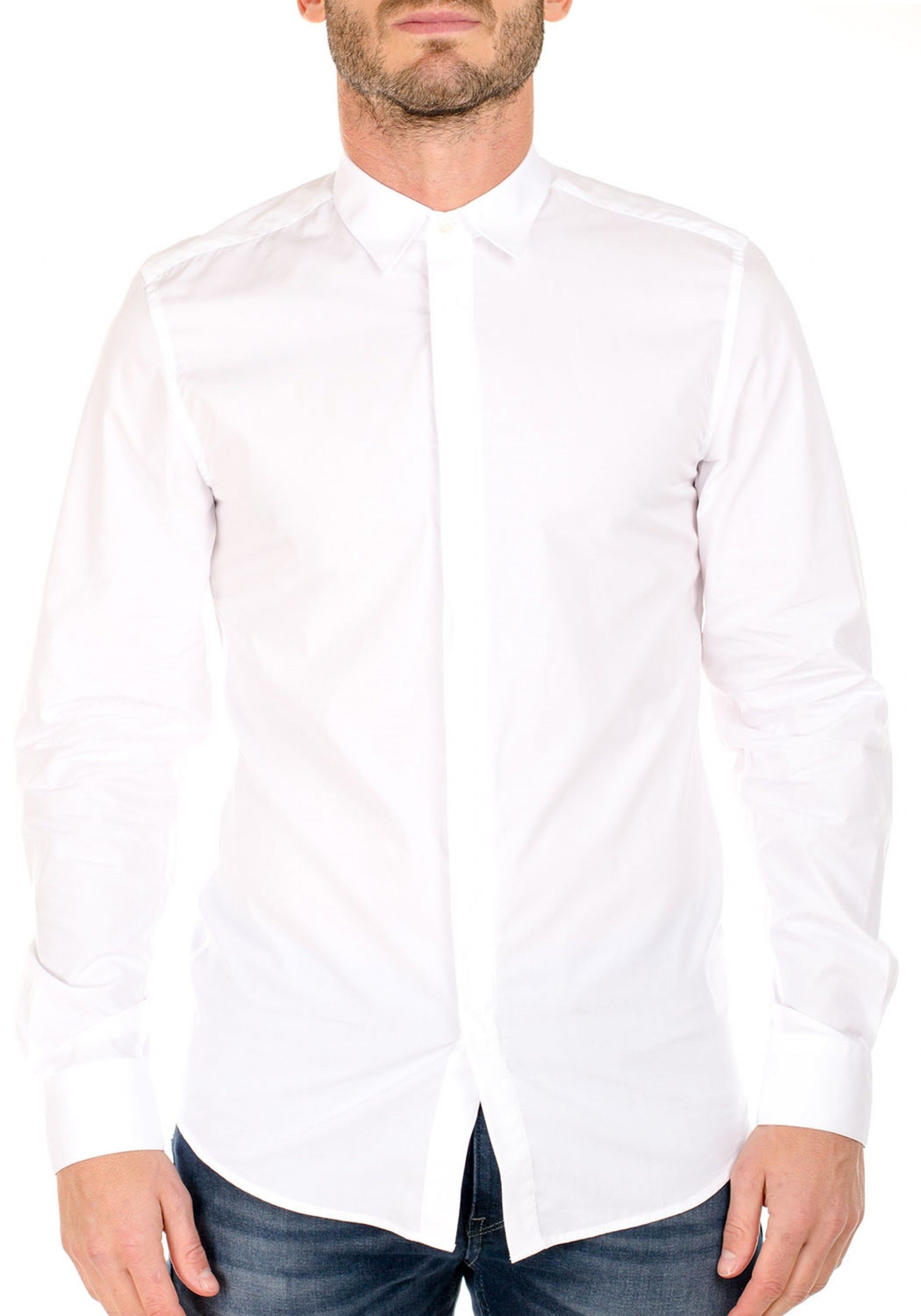 Camisa Slim Fit botão oculto Antony Morato