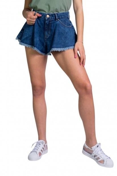 SHORTS MULHER  JEANS CHIARA WAVE RAW ONLY