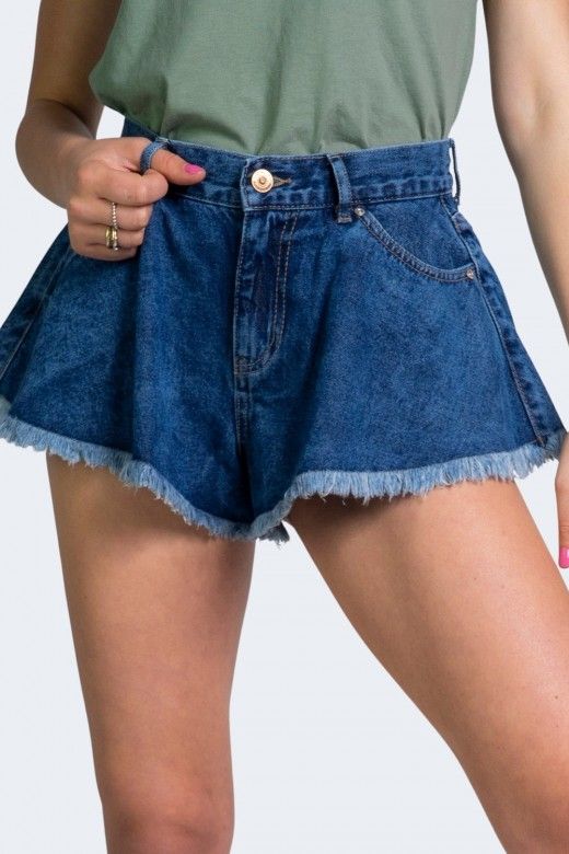 SHORTS MULHER  JEANS CHIARA WAVE RAW ONLY