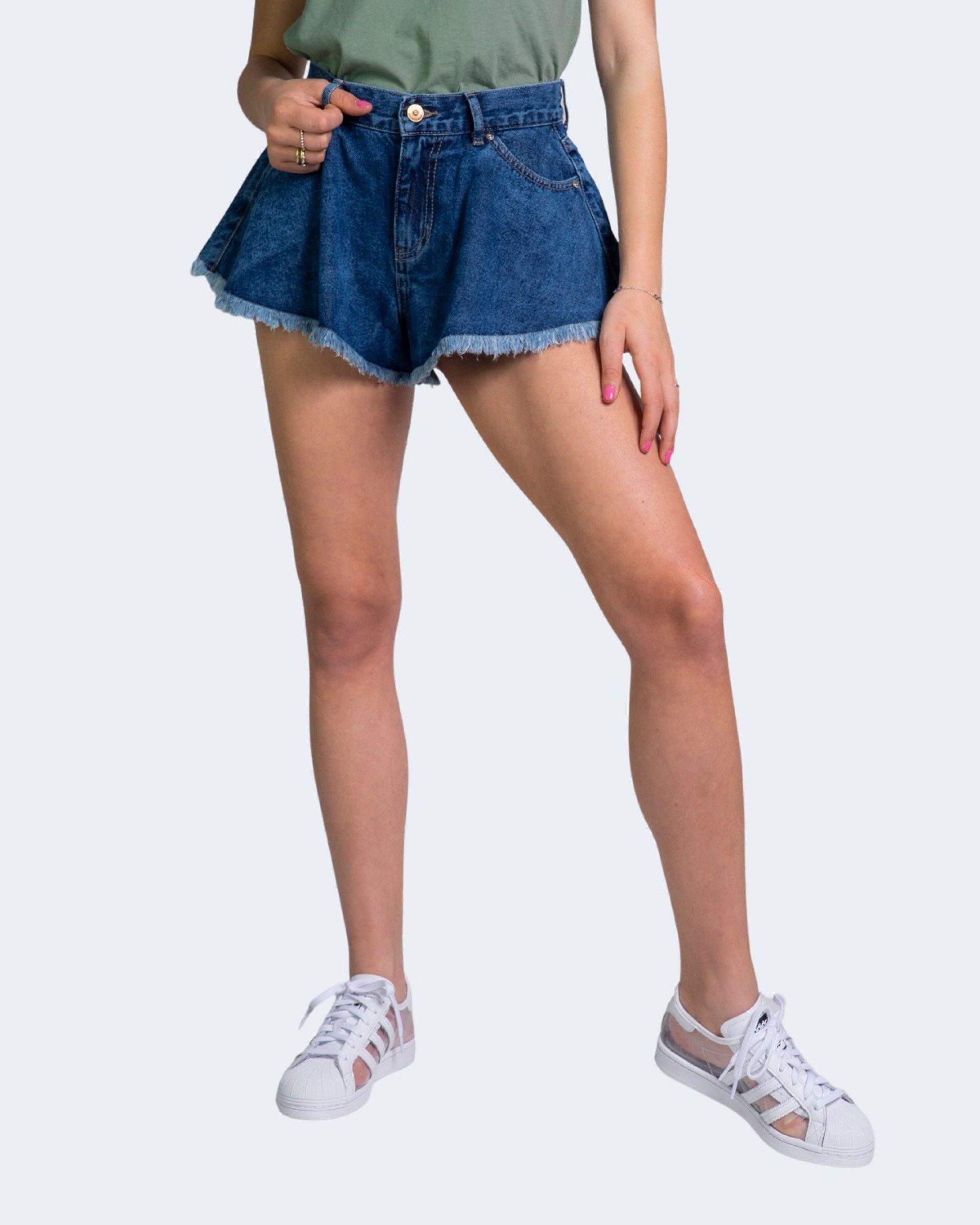 SHORTS MULHER JEANS CHIARA WAVE RAW ONLY