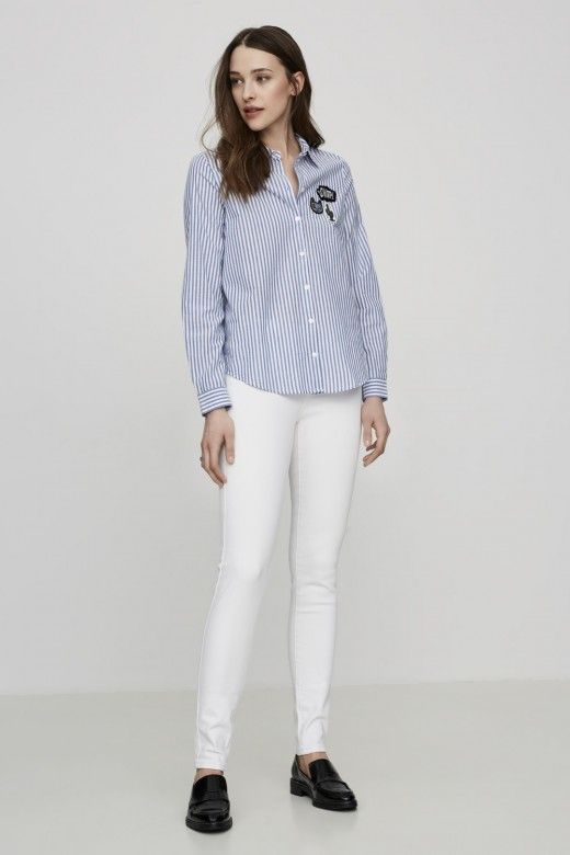 calça VERO MODA SEVEN Denim Whttei calça VERO MODA SEVEN Denim Whttei