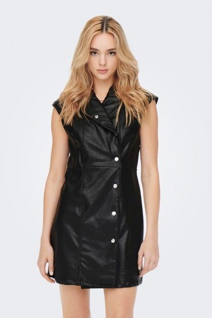 Vestido Faux Leather Camila Only