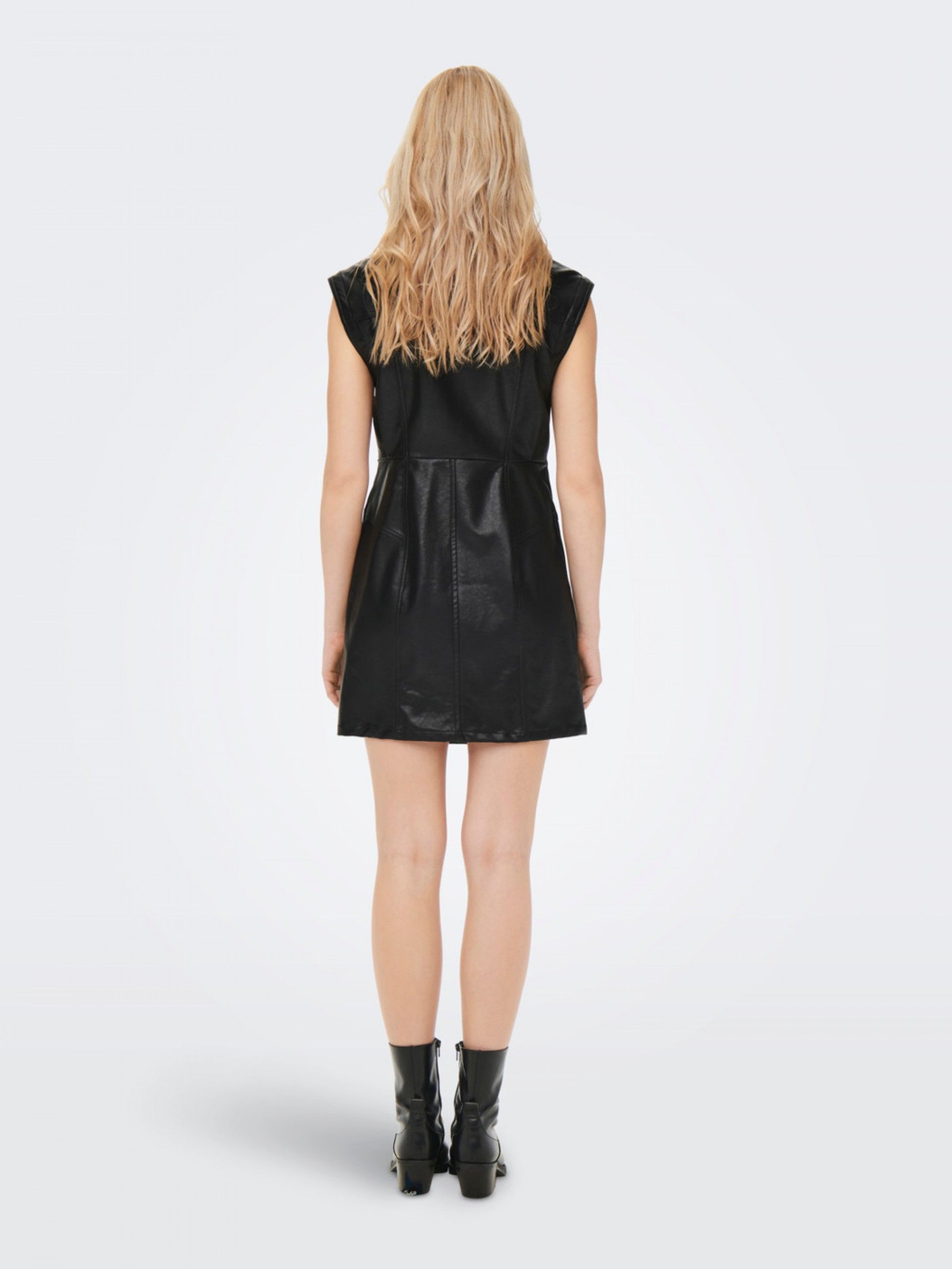 Vestido Faux Leather Camila Only