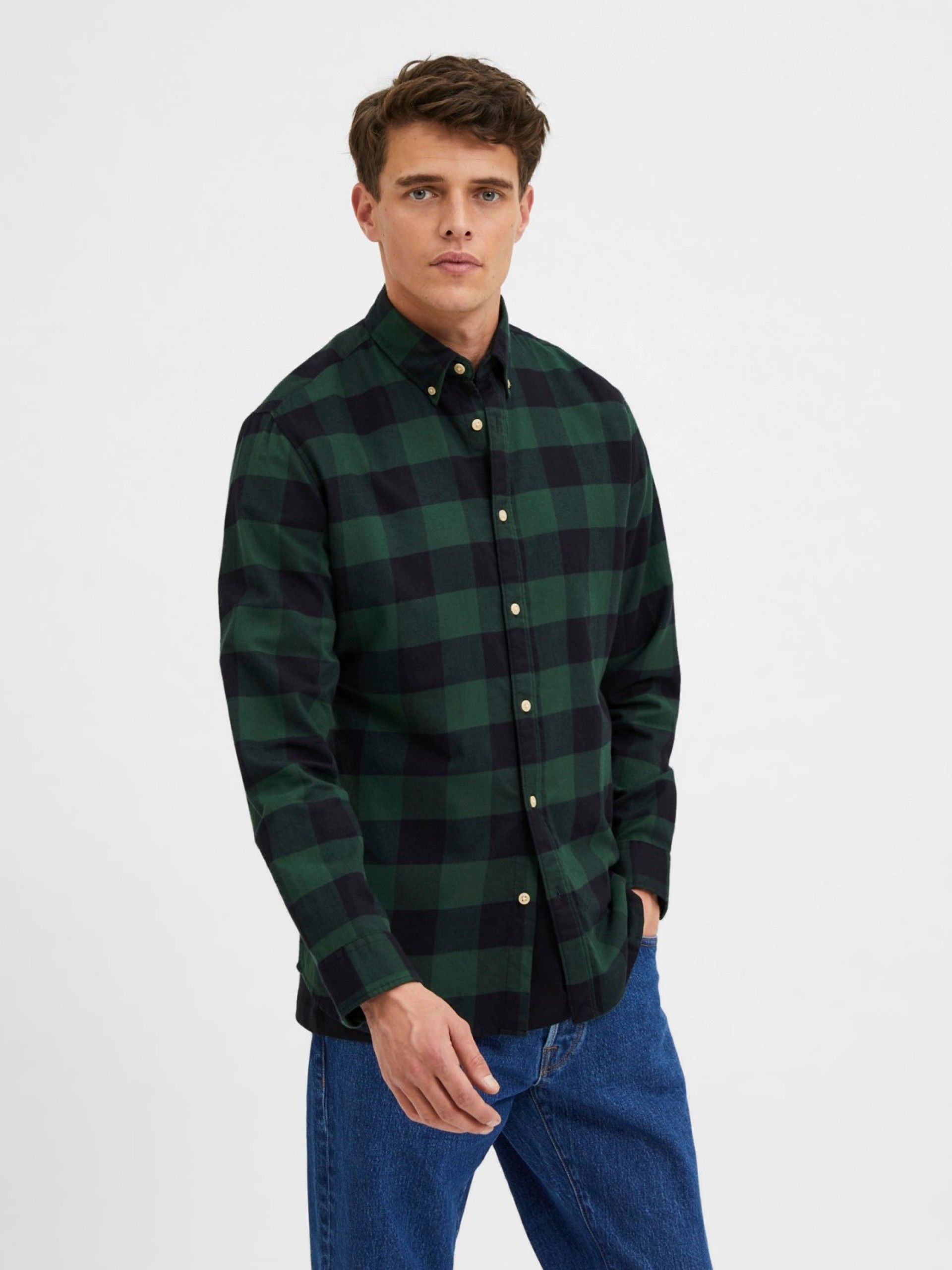 Camisa Homem Flanel Xadrez Slim SELECTED