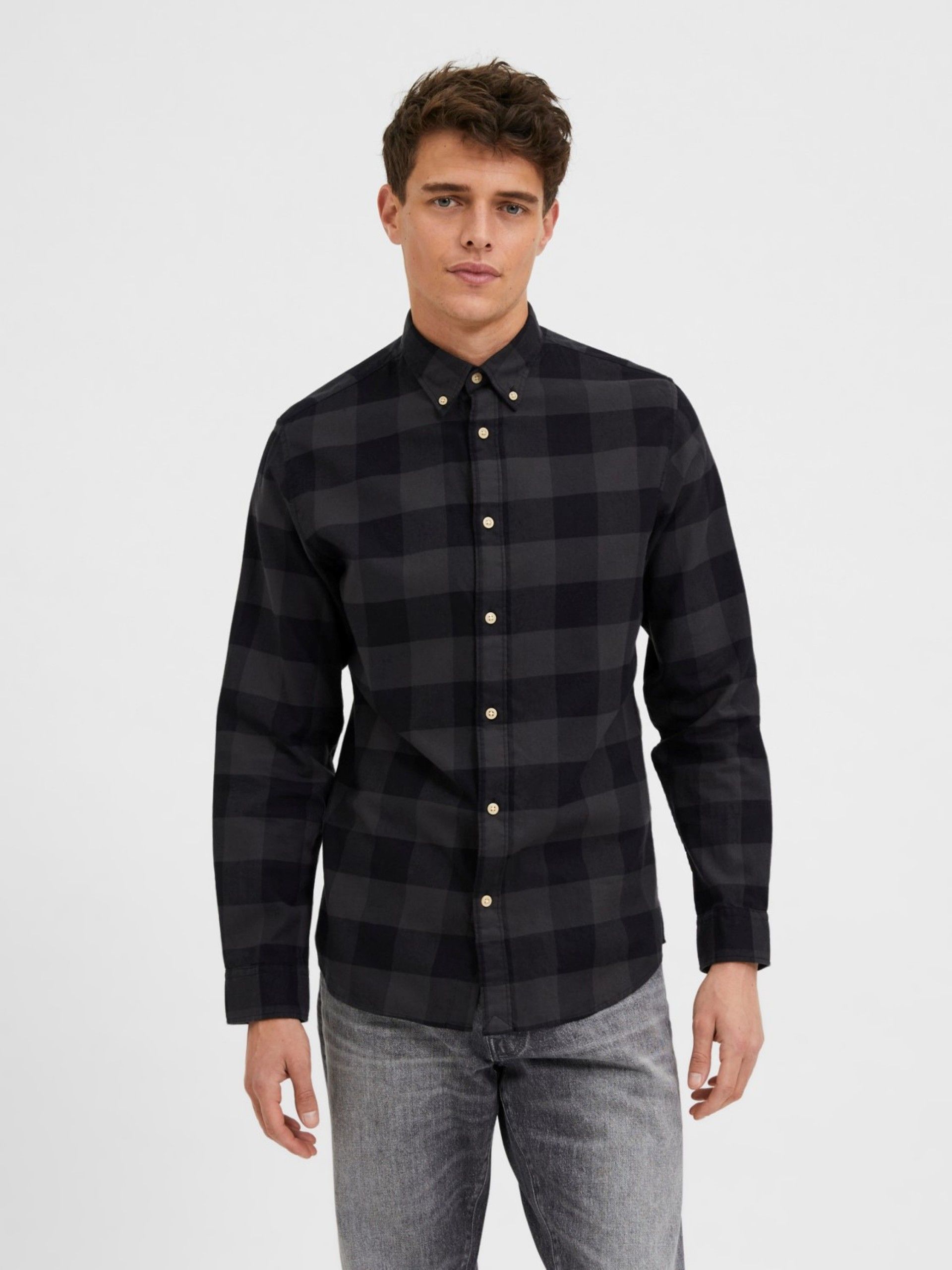 Camisa Homem Flanel Xadrez Slim SELECTED
