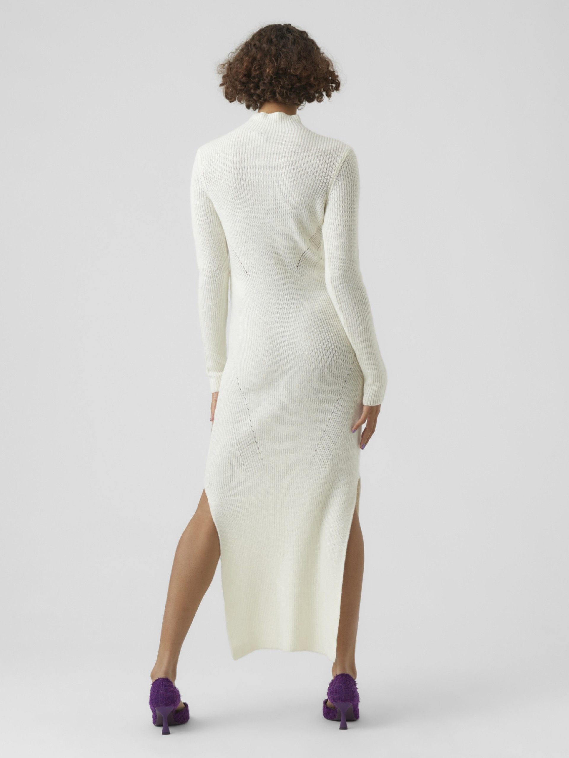 Vestido Malha Maxi gola Lupeto Kae Vero Moda