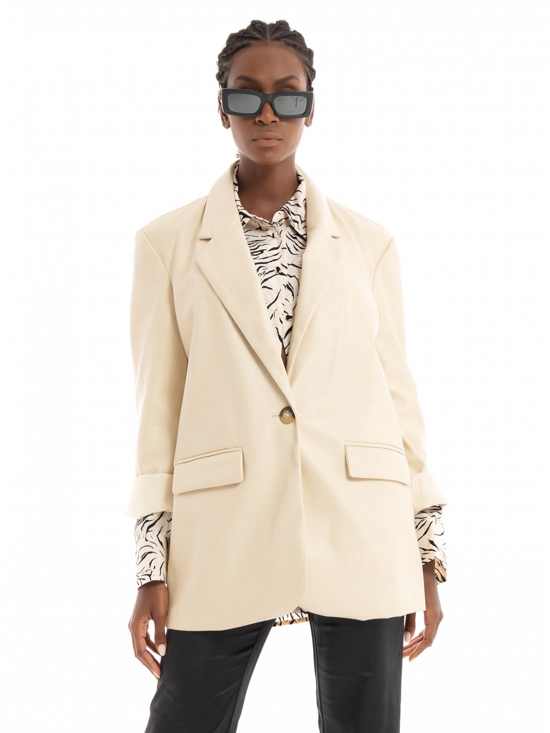 Blazer Senhora Faux Leather Olivia Vero Moda