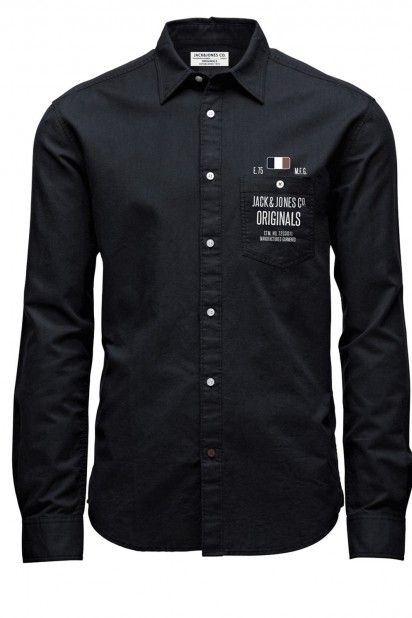 Camisa Jack & Jones FLORIAN cor preta Camisa Jack & Jones FLORIAN cor preta