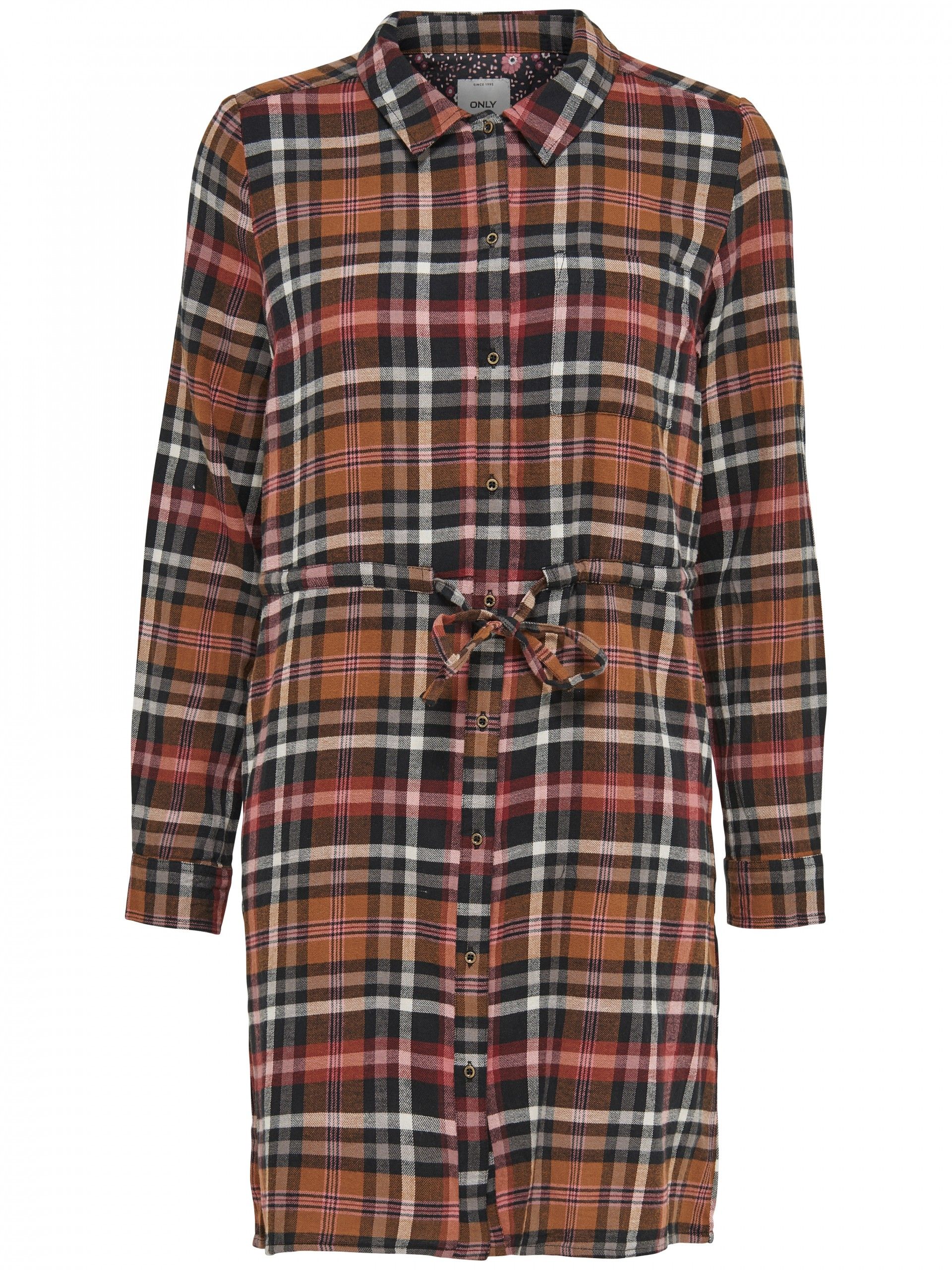 Vestido ONLY CLAIRE LAMPONI 3/4 Xadrez