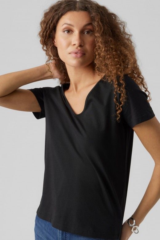 T-Shirt Mulher Paula Decote em V da Vero Moda