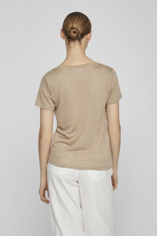 T-Shirt Mulher Malha V VILA T-Shirt Mulher Malha V VILA