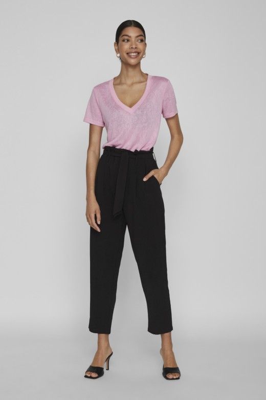 T-Shirt Mulher Malha V VILA T-Shirt Mulher Malha V VILA