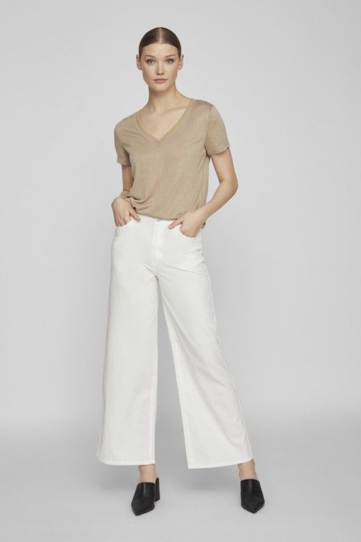 T-Shirt Mulher Malha V VILA T-Shirt Mulher Malha V VILA