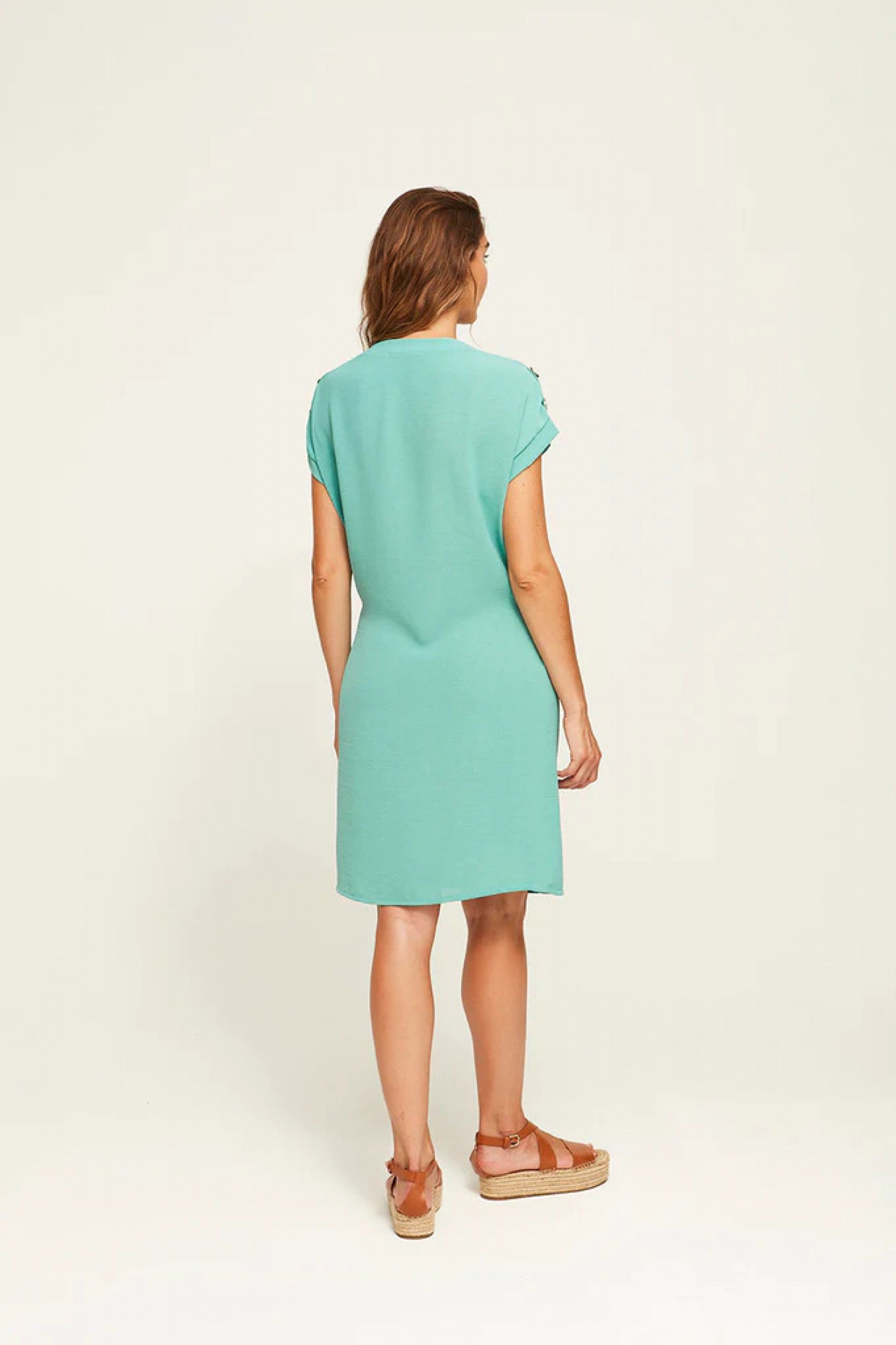 Vestido botões nos ombros Azay collection