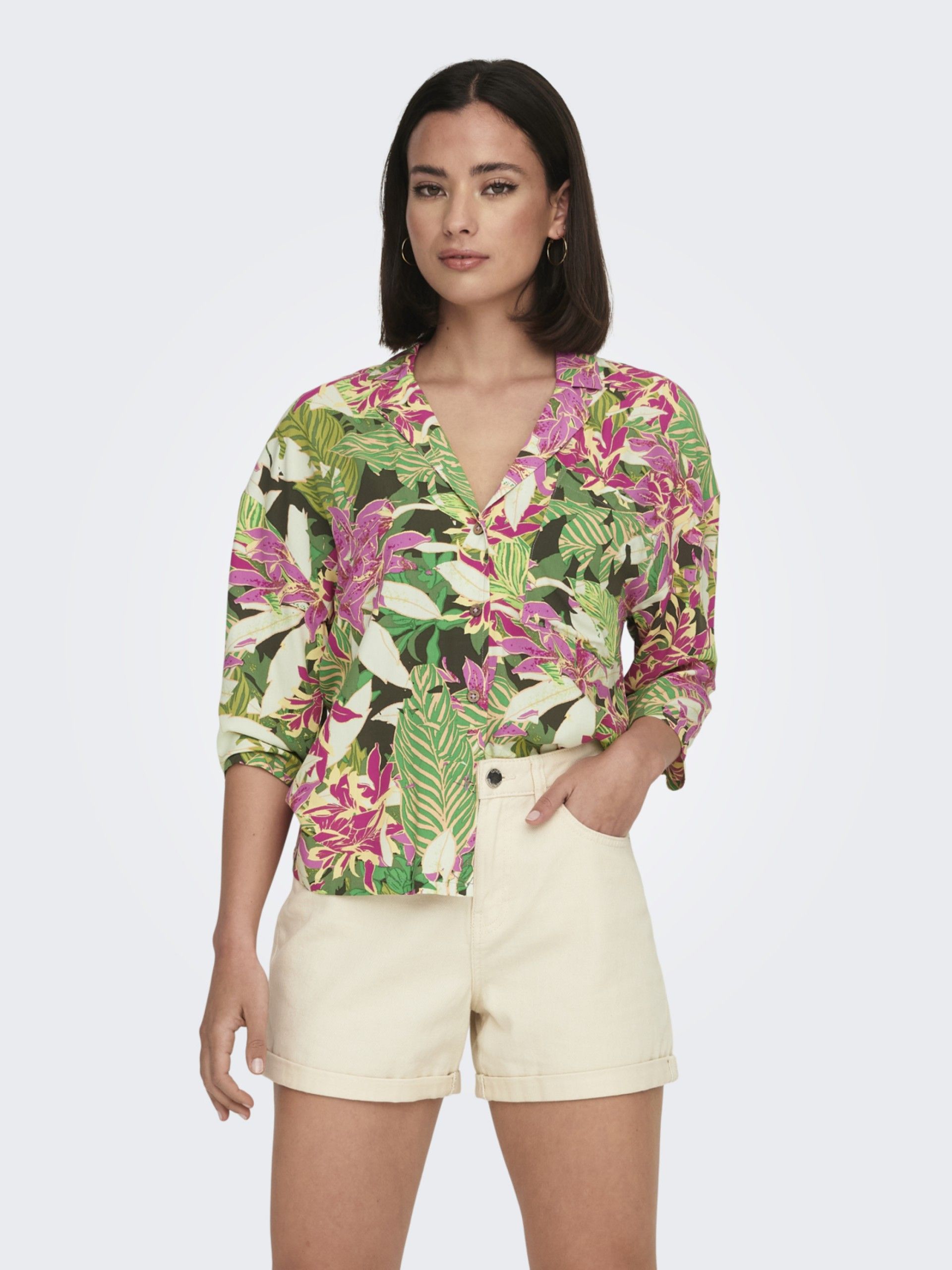 Blusa HALLIE 3/4 Print Tropical ONLY