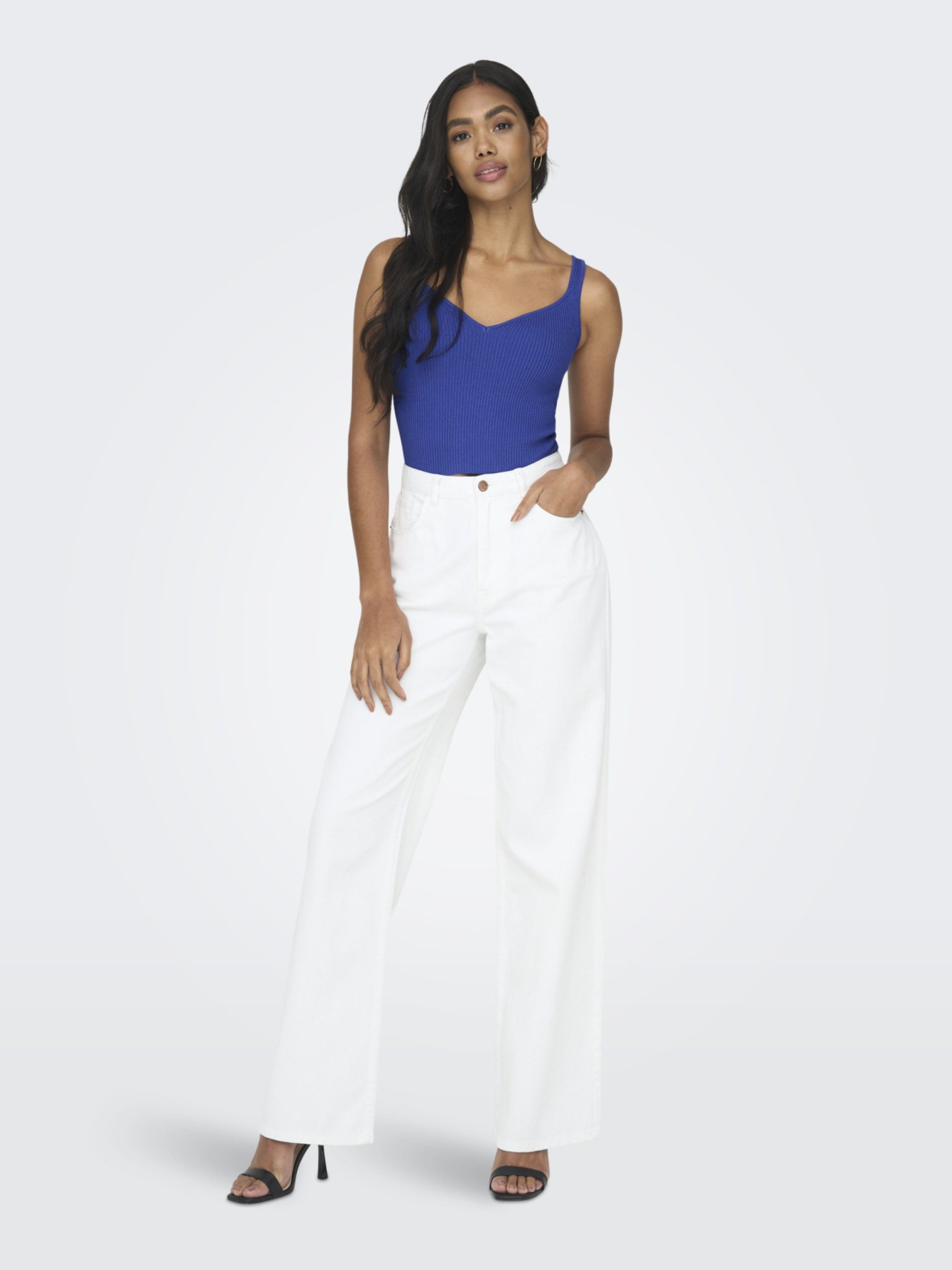 Top Liso Malha V Alças MIRI ONLY