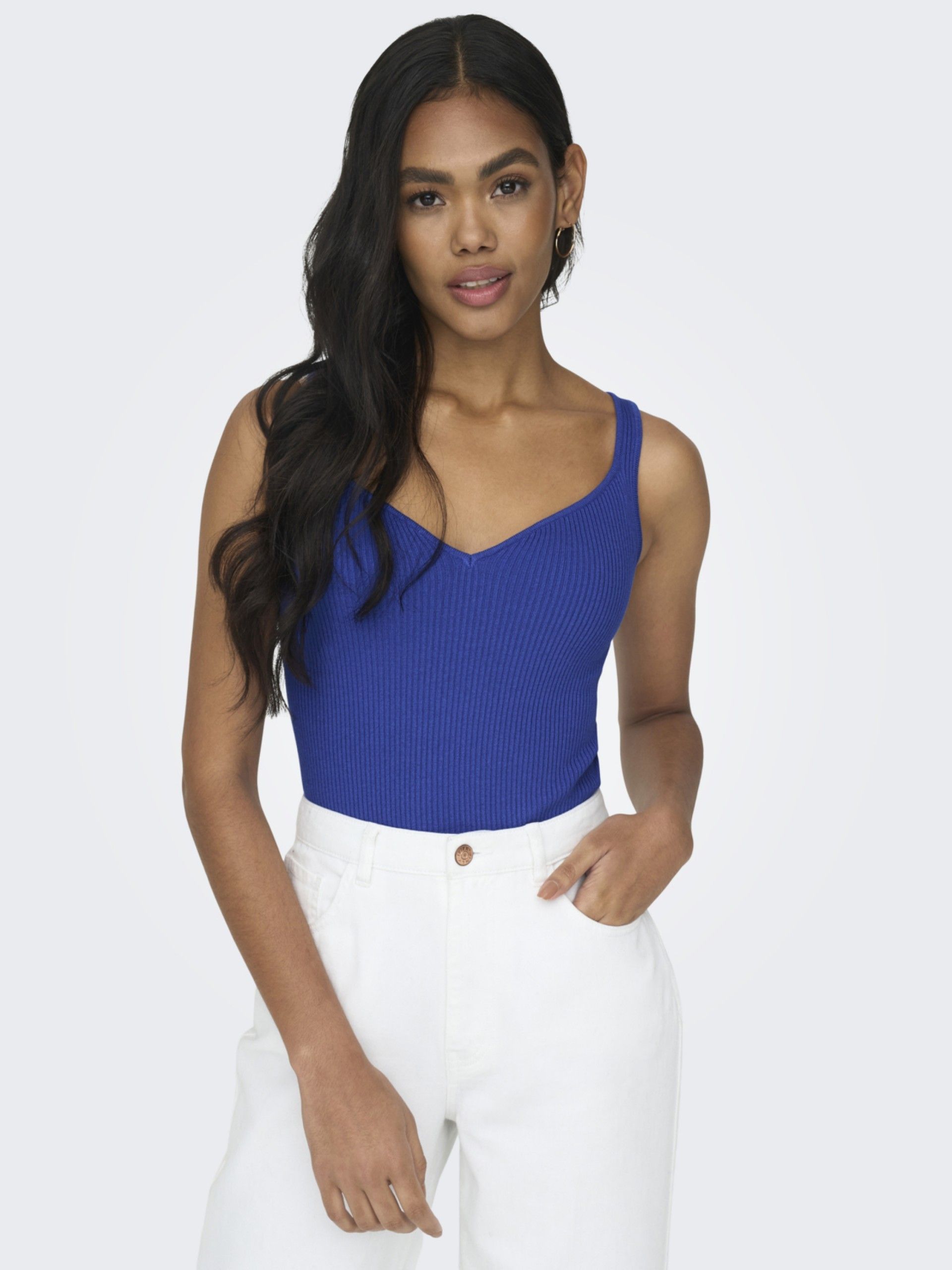 Top Liso Malha V Alças MIRI ONLY