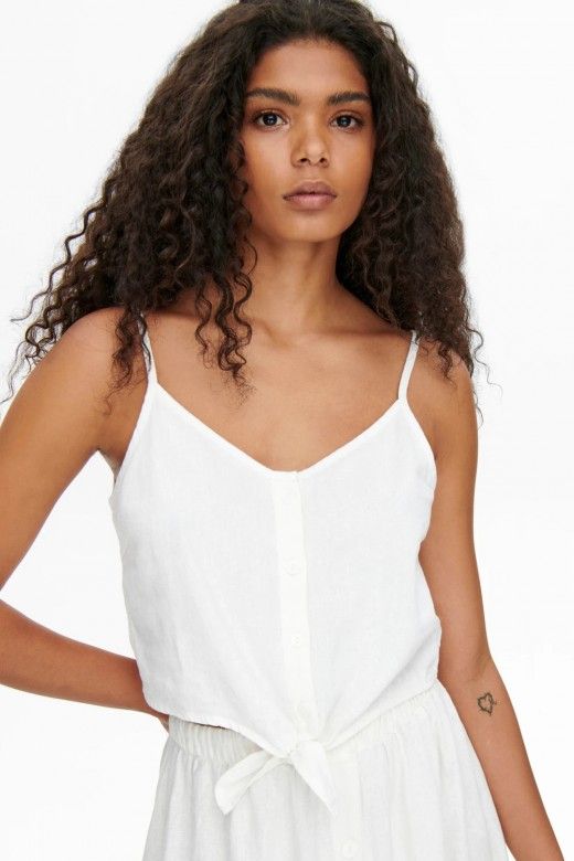 Top Singlet CARO Strap Linen Bland ONLY
