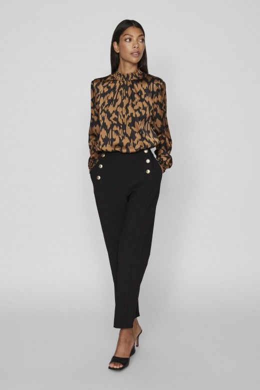 Calça Mulher WINNIE WIDE Fit Buttons VILA Calça Mulher WINNIE WIDE Fit Buttons VILA