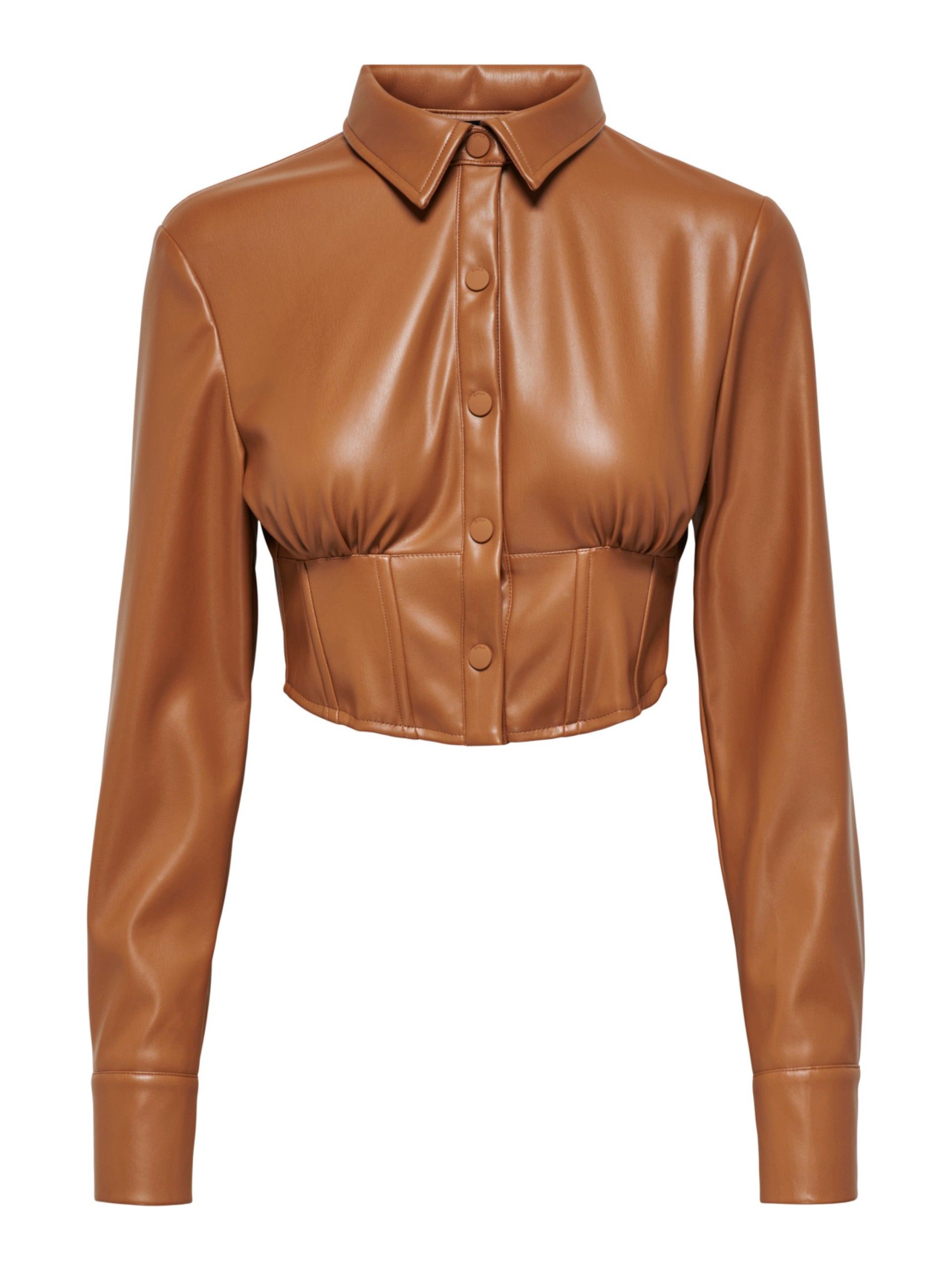 Blusa MIA Faux Leather Camisa ONLY