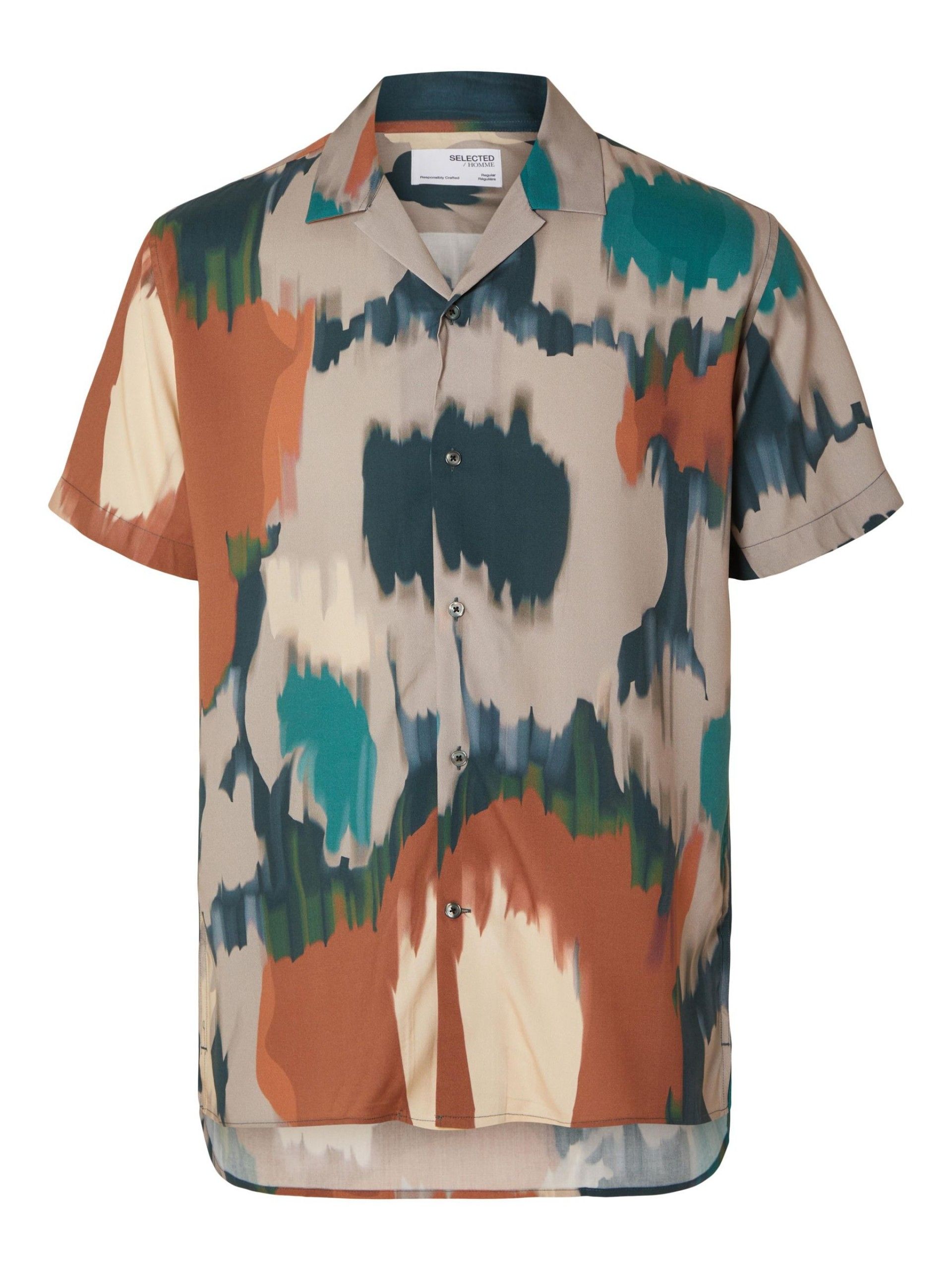 Camisa RELAXRAJESH Print Manga Curta SELECTED