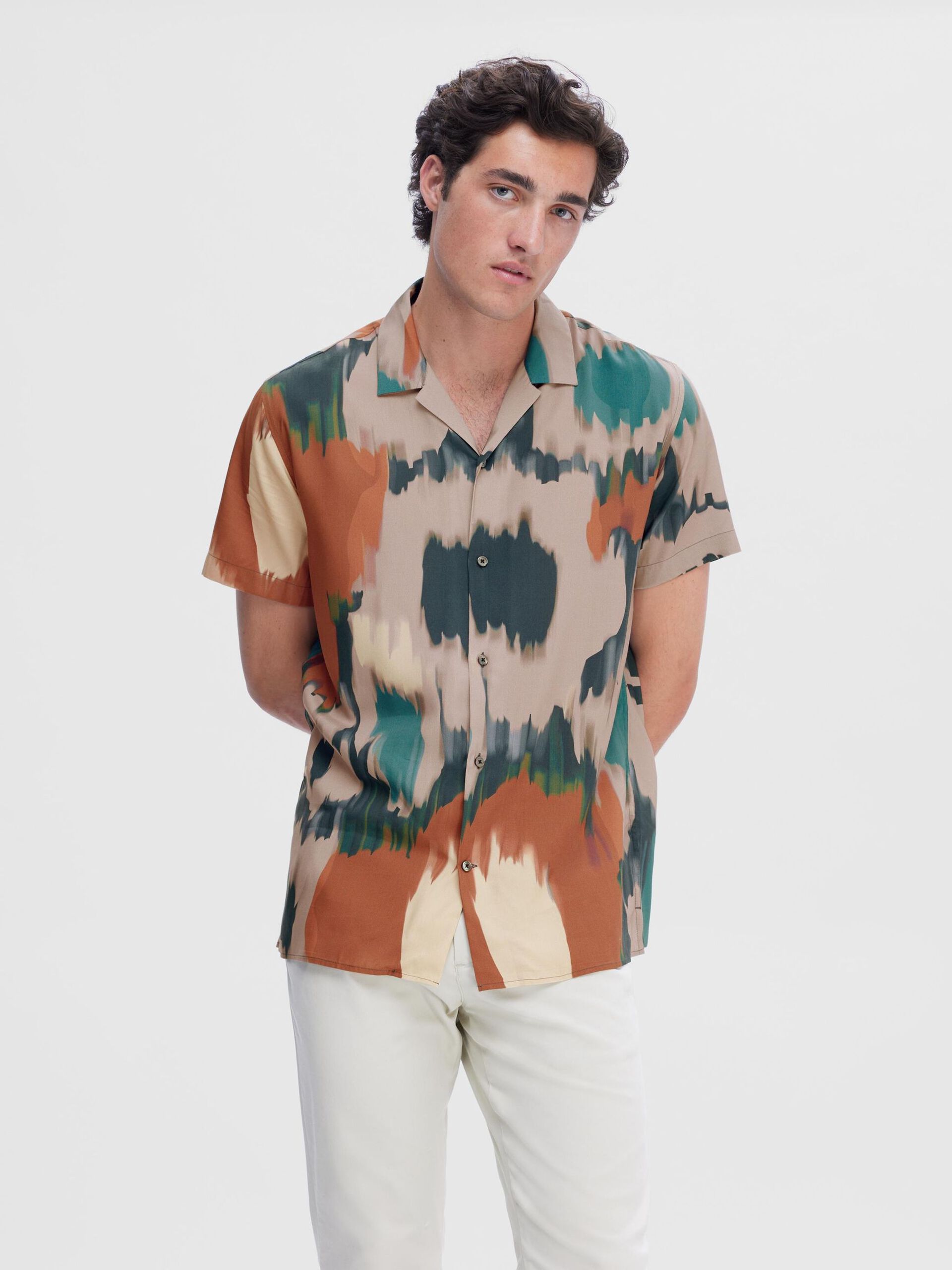 Camisa RELAXRAJESH Print Manga Curta SELECTED