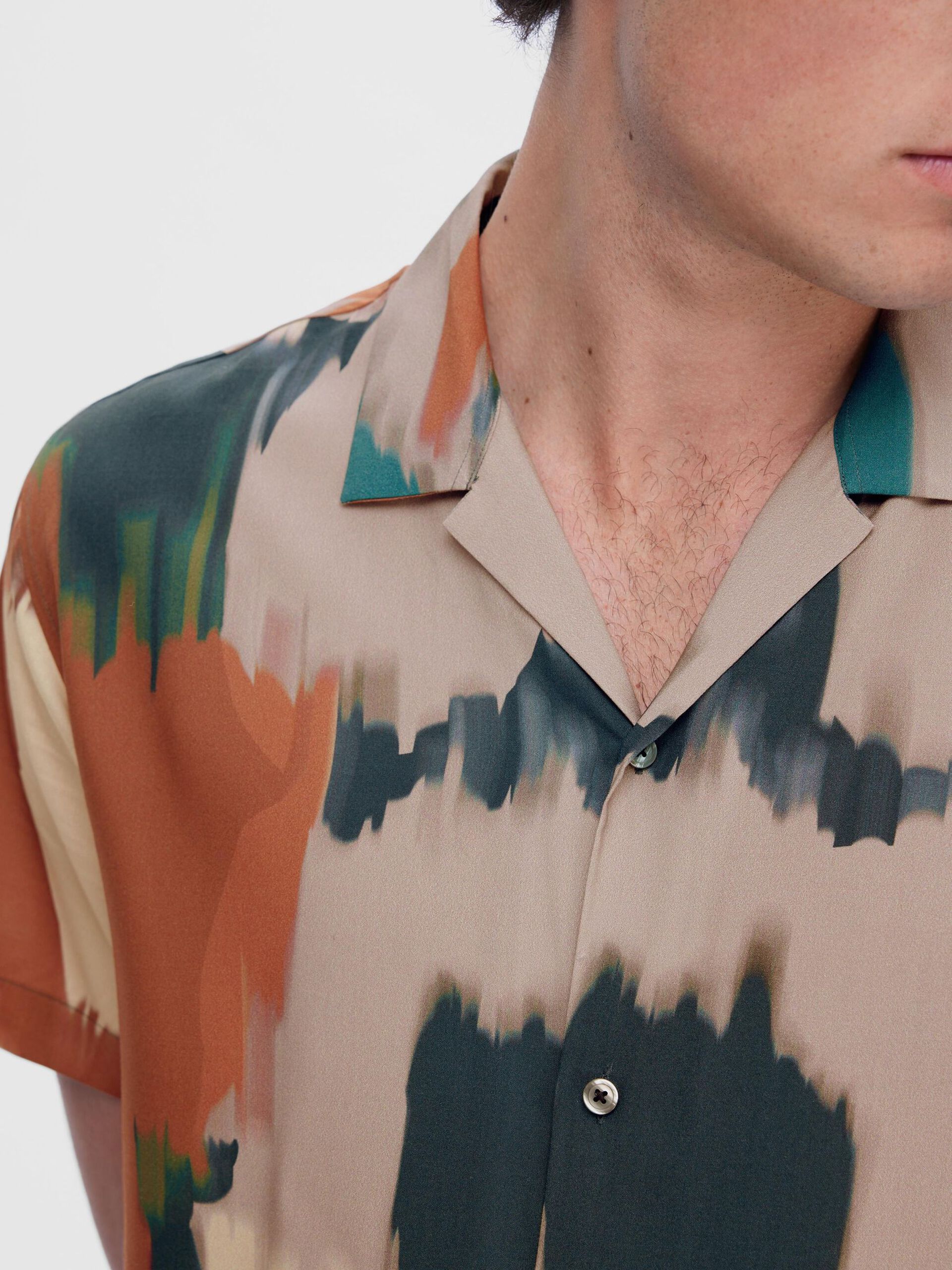 Camisa RELAXRAJESH Print Manga Curta SELECTED