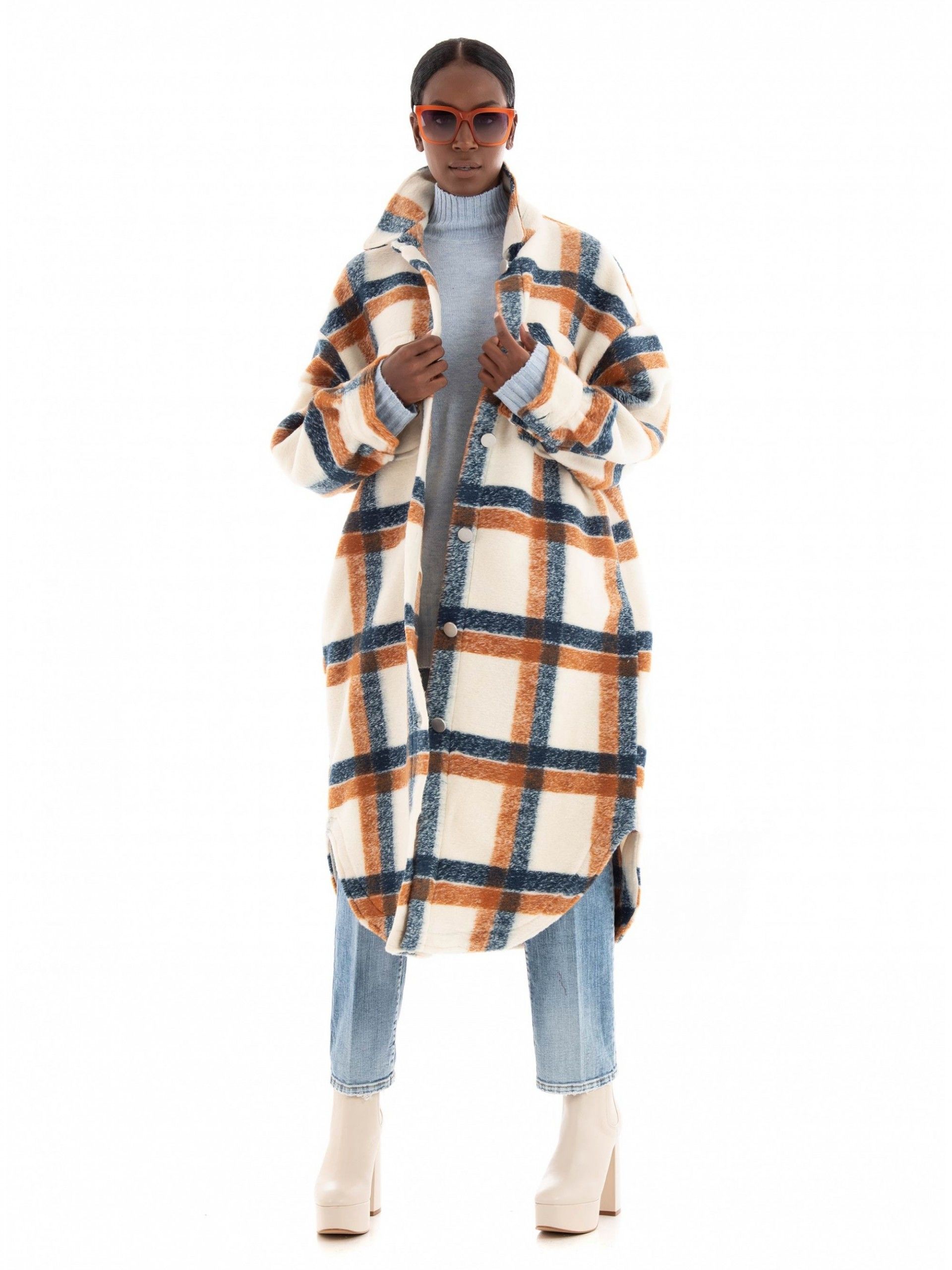 Casaco Mulher Polar Xadrex Long NEWANDREA ONLY