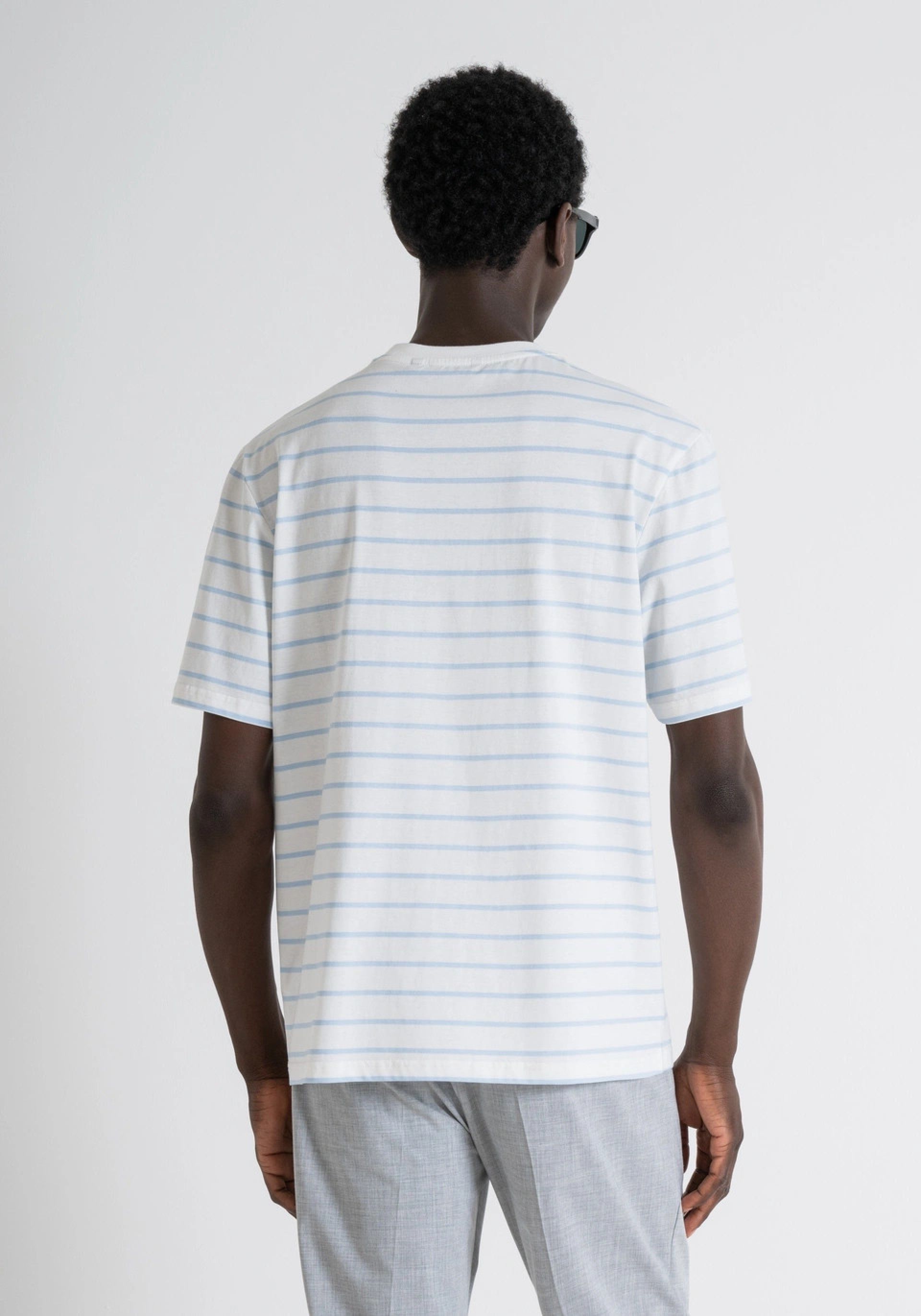 T-Shirt Homem Relaxed Fit Riscas Antony Morato