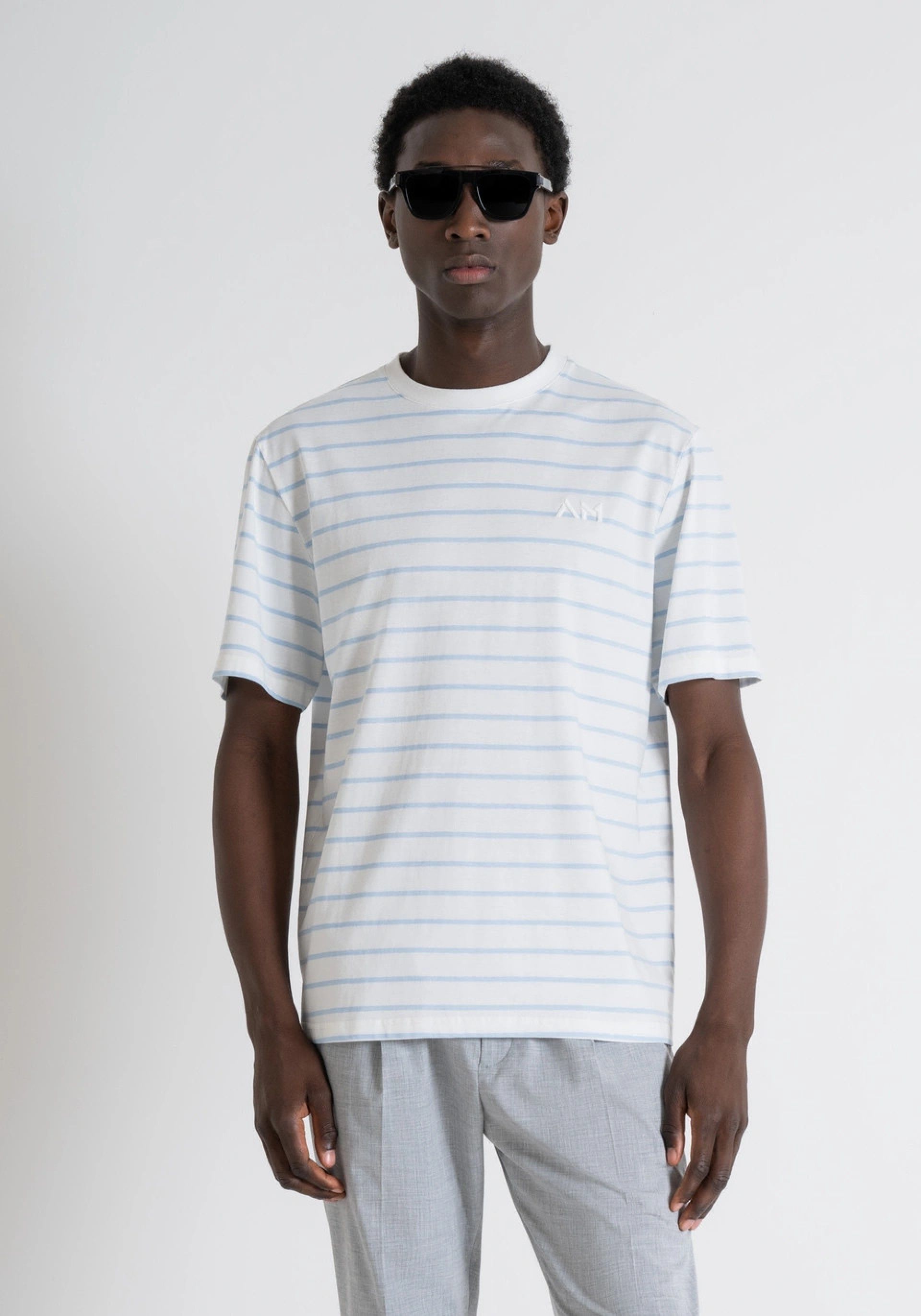 T-Shirt Homem Relaxed Fit Riscas Antony Morato