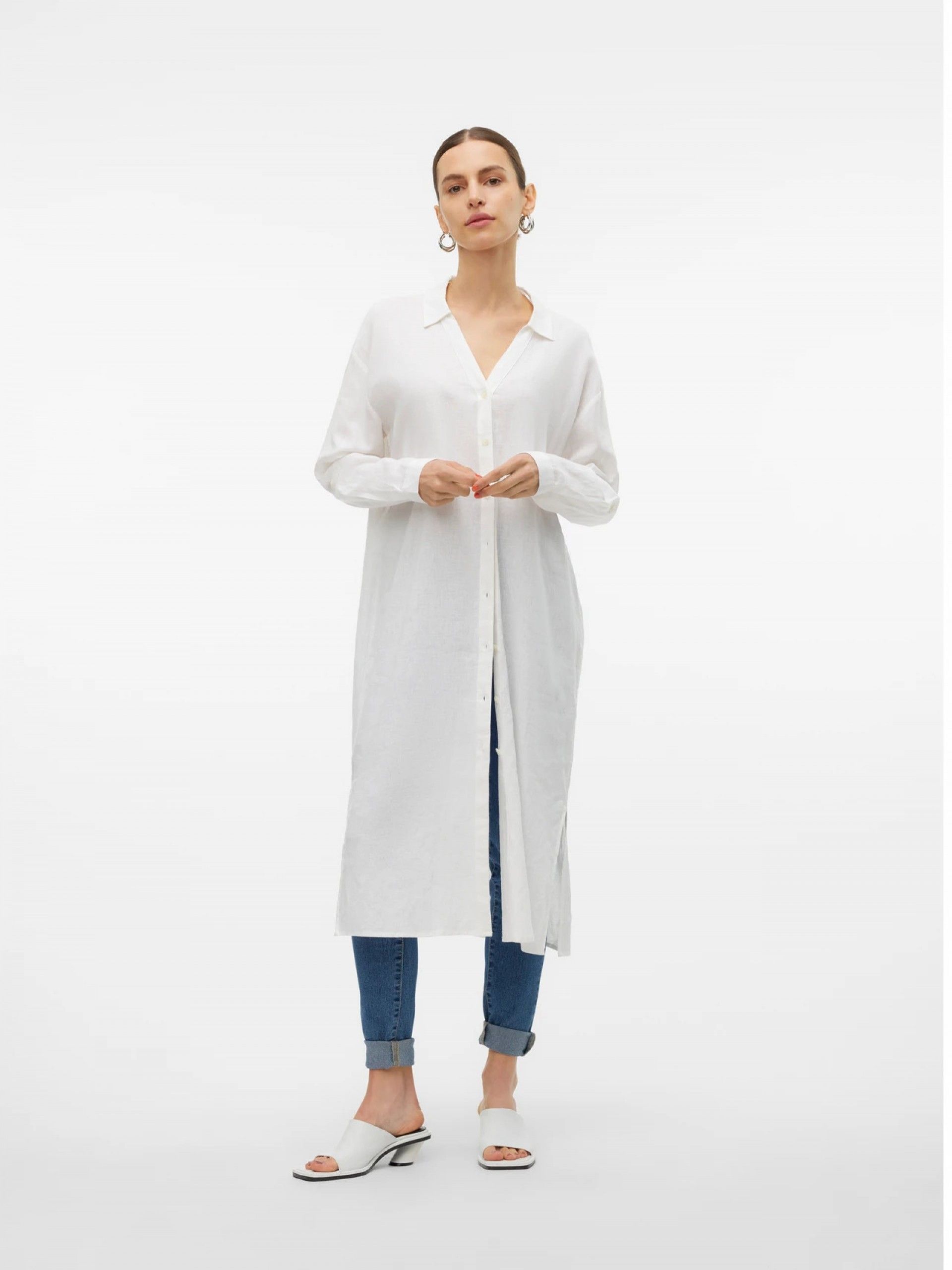 Camisa Mulher Linn Loose Calf Long Vero Moda