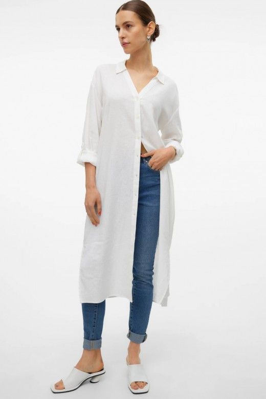 Camisa Mulher Linn Loose Calf Long Vero Moda