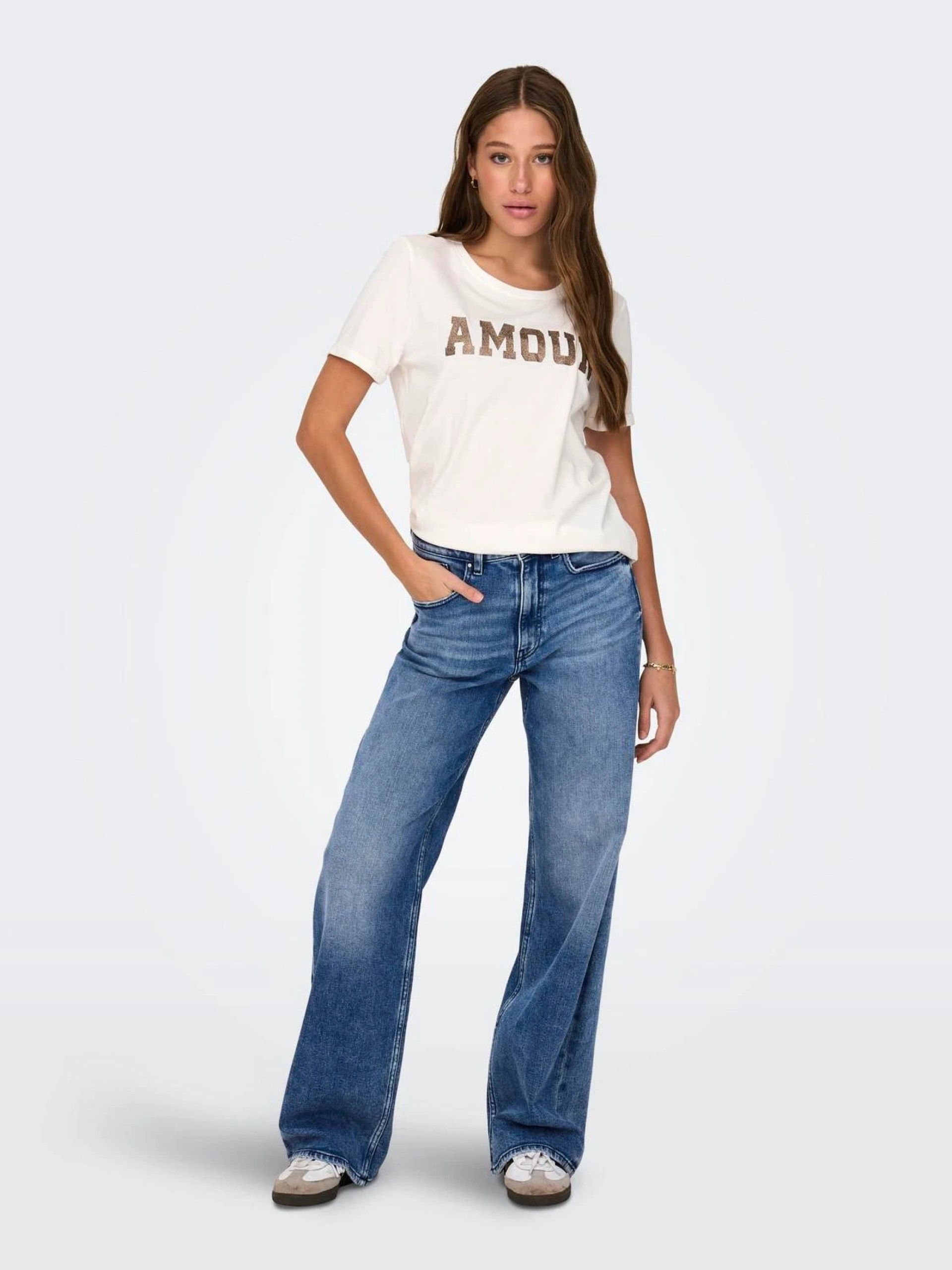 Calça Mulher Jeans JUICY HW Wide ONLY