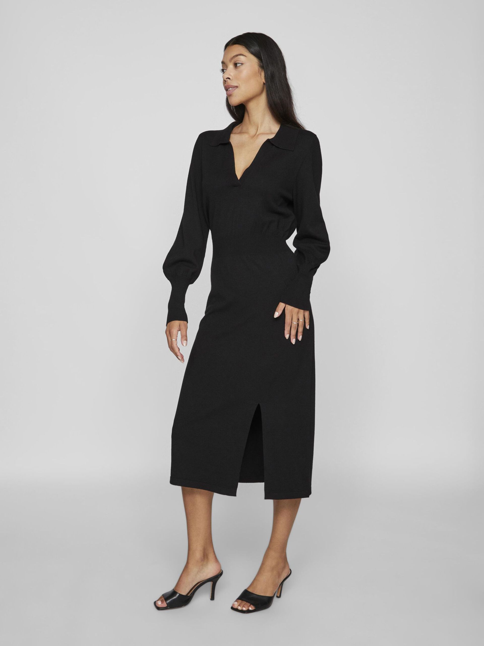 Vestido Malha COMEY Gola V VILA