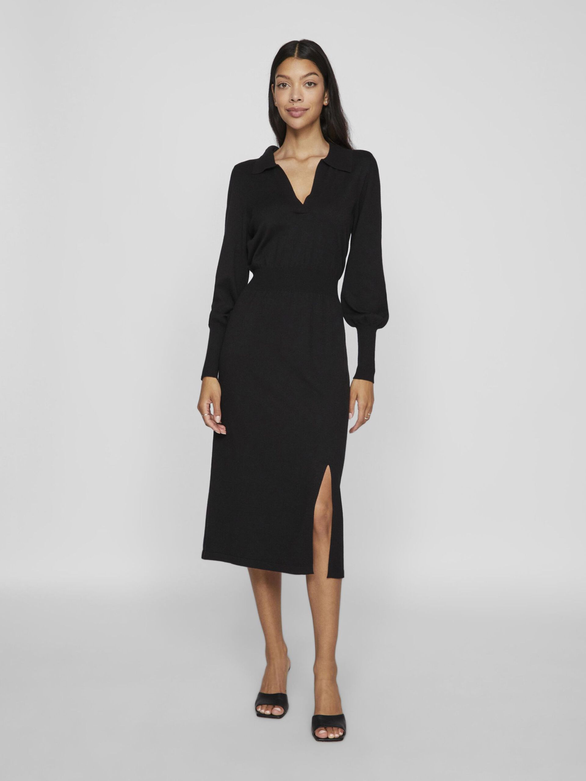 Vestido Malha COMEY Gola V VILA