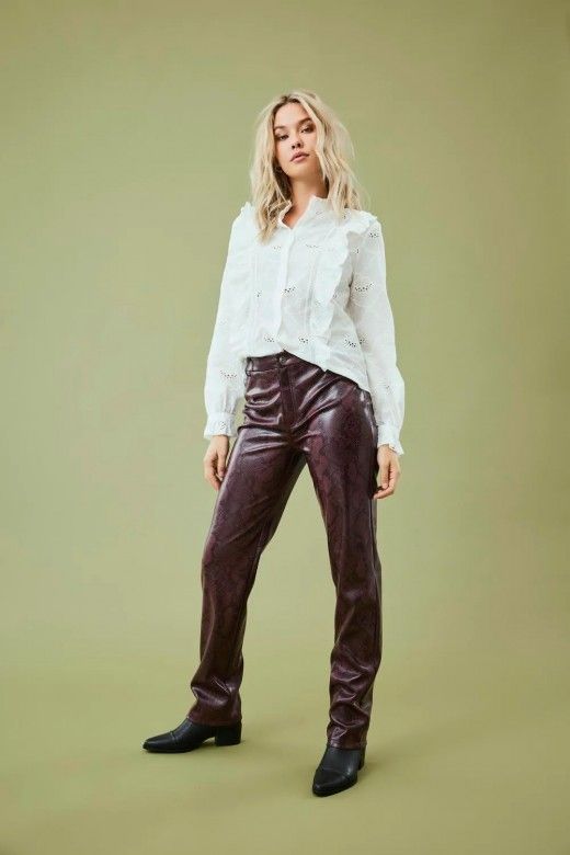 Calça Mulher ONLY AZULA HW STR SNAKE Calça Mulher ONLY AZULA HW STR SNAKE