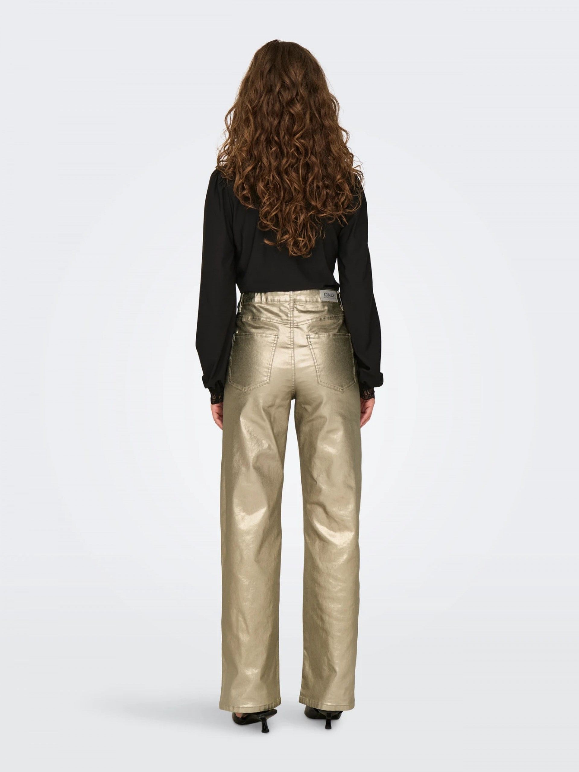 Calça Mulher ONLY JUICY-VIV Metal Dourado