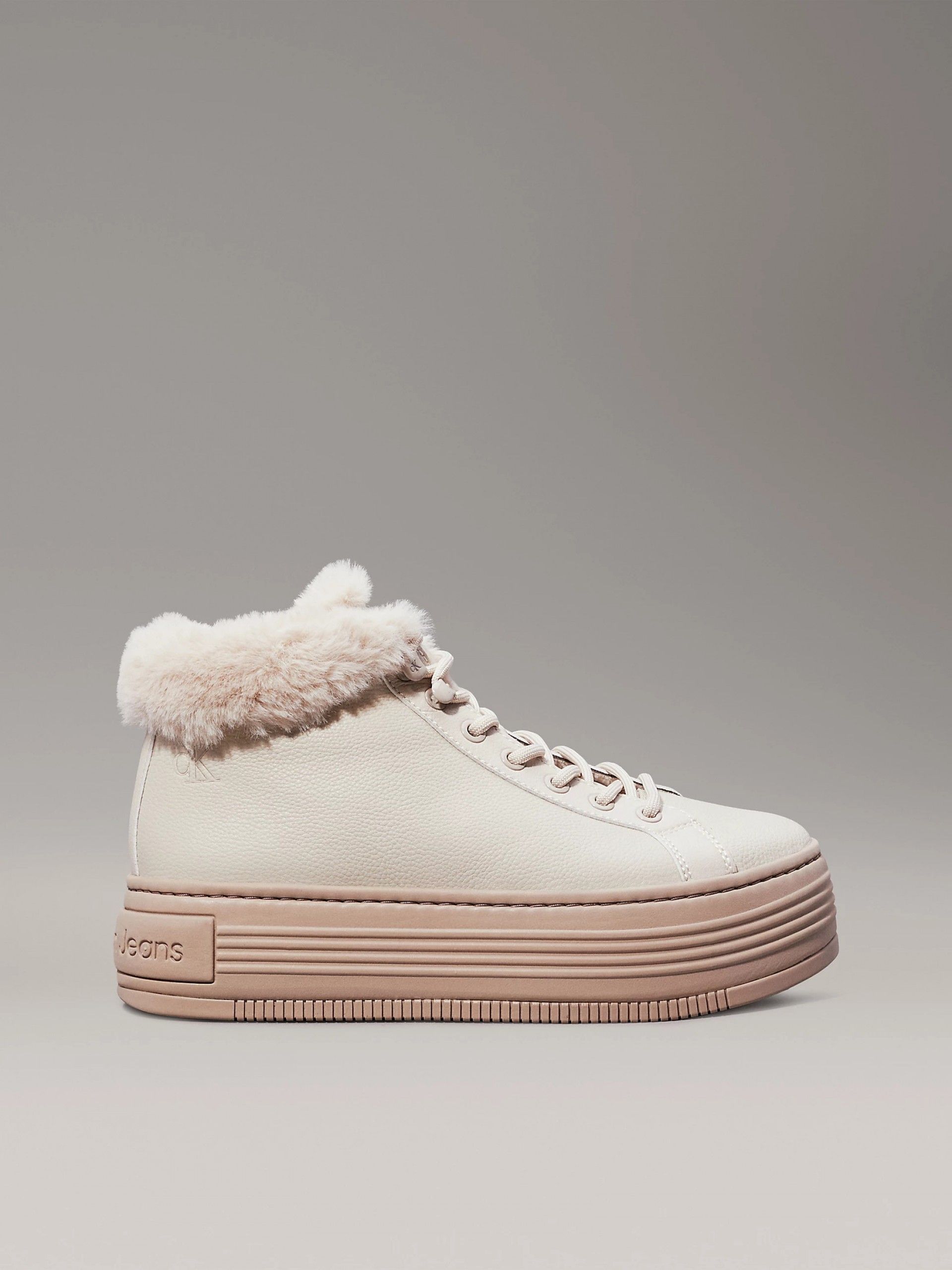 Sapatilha Bota Com Pêlo Sola Plataforma Calvin Klein