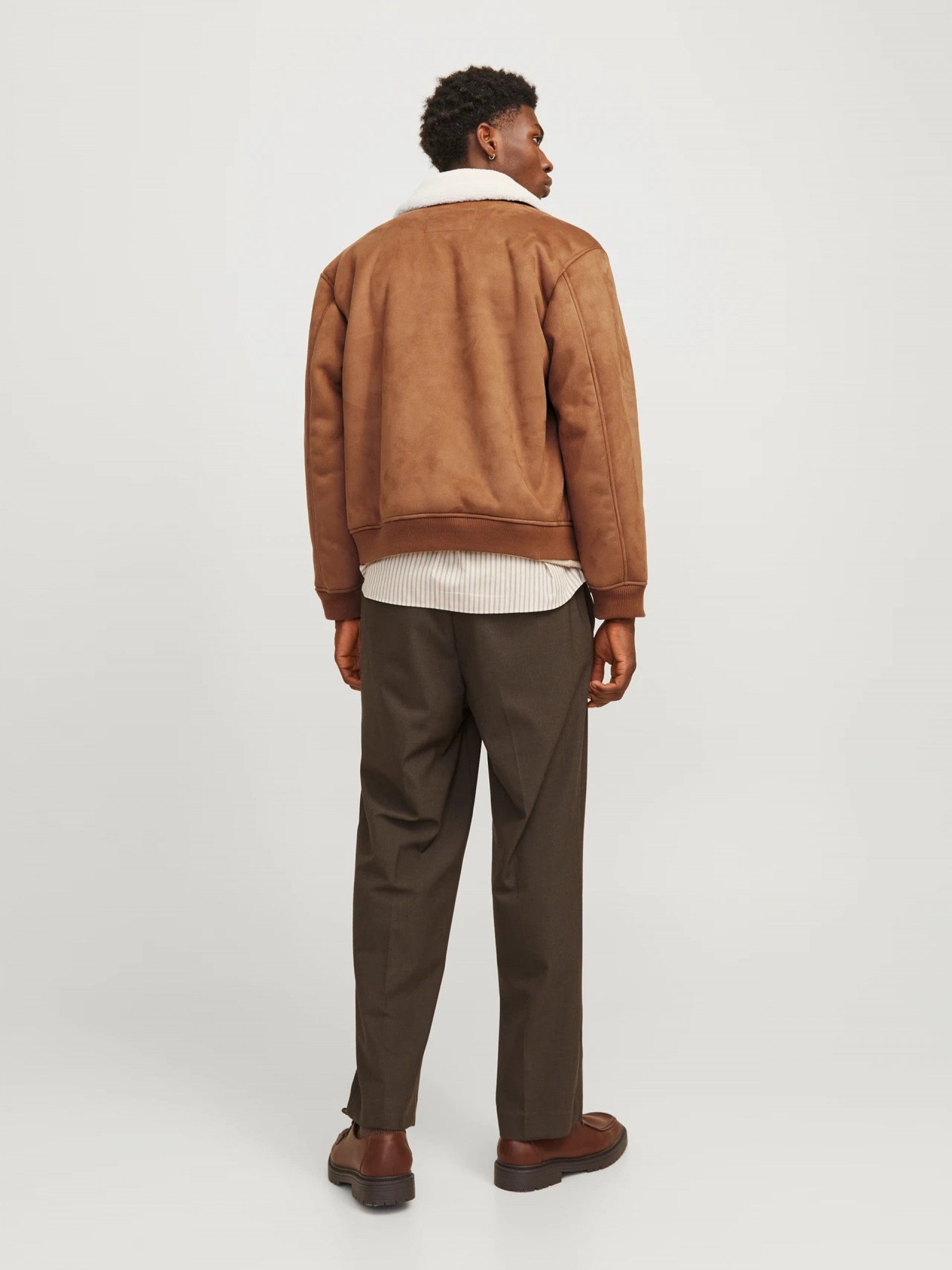 Casaco Homem Camurça com pelo Ovelha Aviador Jack Jones