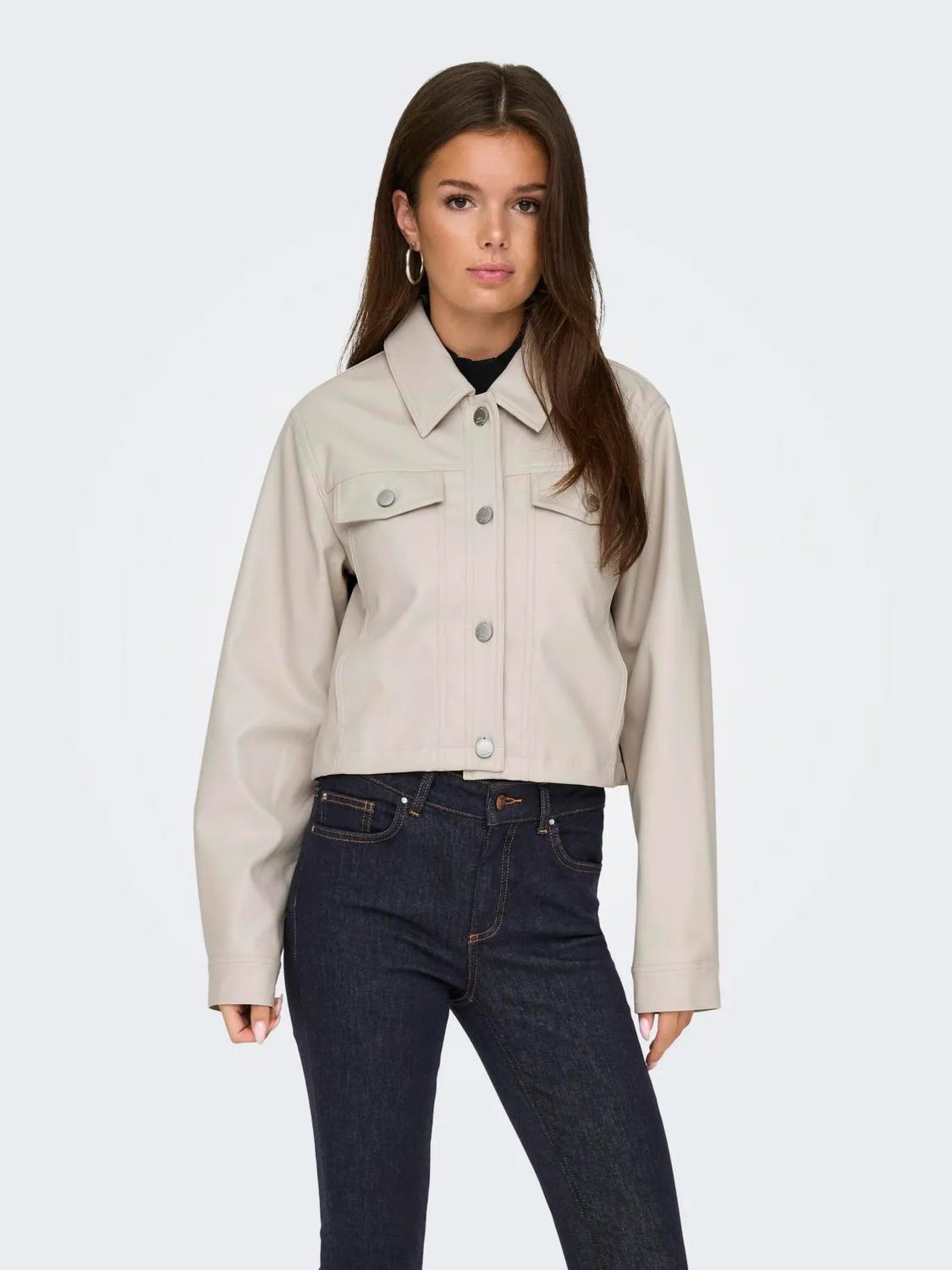 Casaco Mulher Faux Leather Curto RIMA ONLY