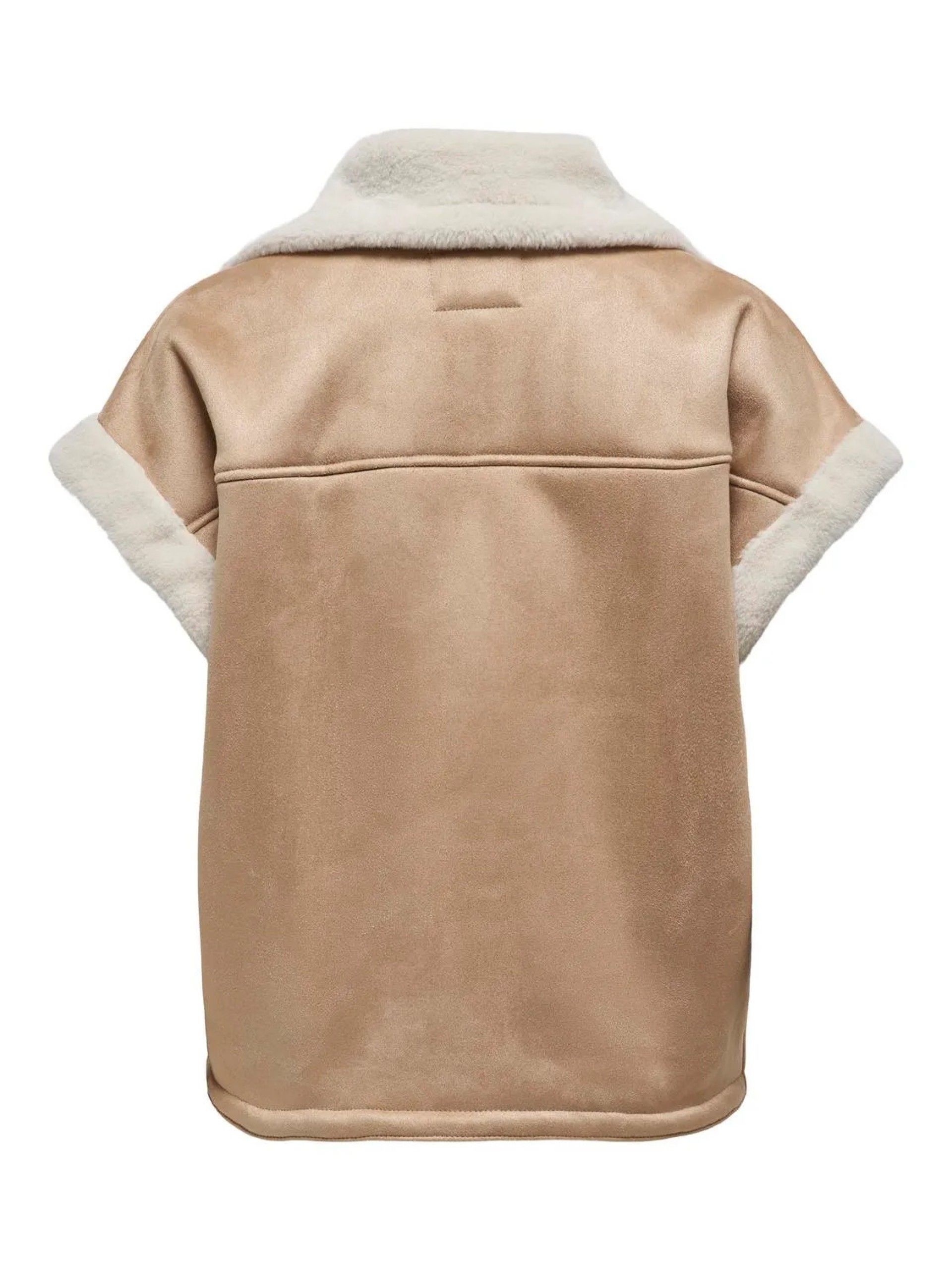 Colete Mulher ROSALIQUE Camurça Pelo de Cordeiro ONLY