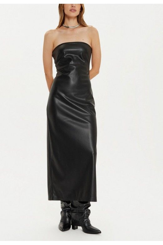 Vestido ONLY ESTHER Tube Faux Leather Vestido ONLY ESTHER Tube Faux Leather