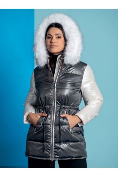 Casaco Mulher Acolchoado Capuz com Pelo LOCO LUXO XTRAline
