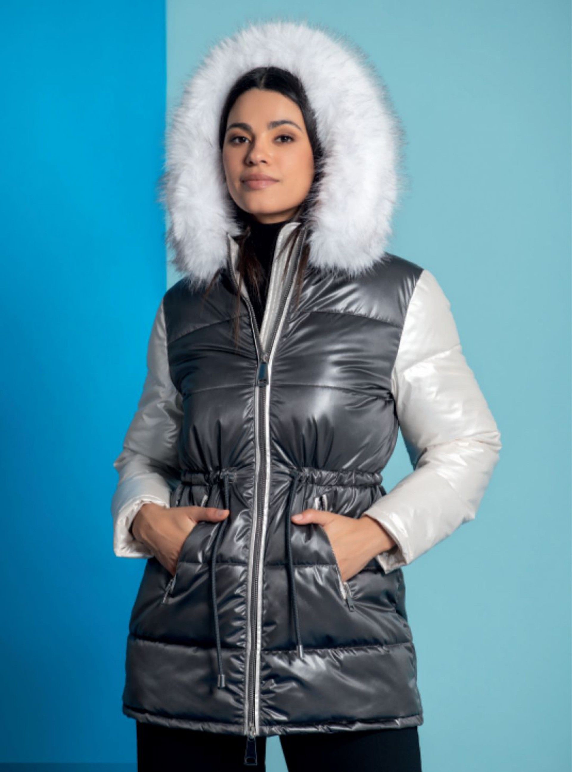 Casaco Mulher Acolchoado Capuz com Pelo LOCO LUXO XTRAline