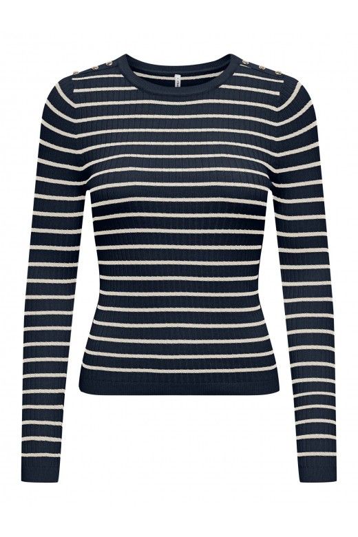 Camisola Mulher Riscas botões MILA ONLY Camisola Mulher Riscas botões MILA ONLY