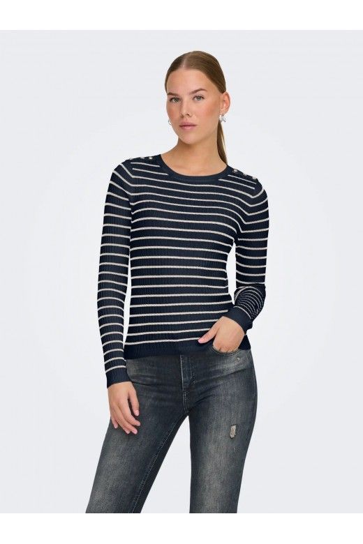 Camisola Mulher Riscas botões MILA ONLY Camisola Mulher Riscas botões MILA ONLY